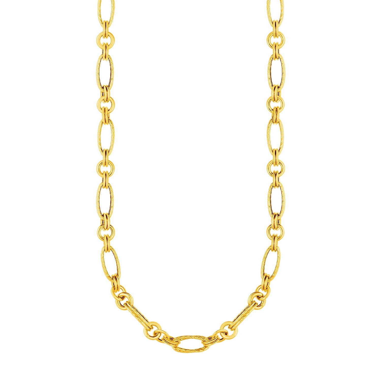 14k Yellow Gold Twisted and Polished Link Necklace by Bids.com