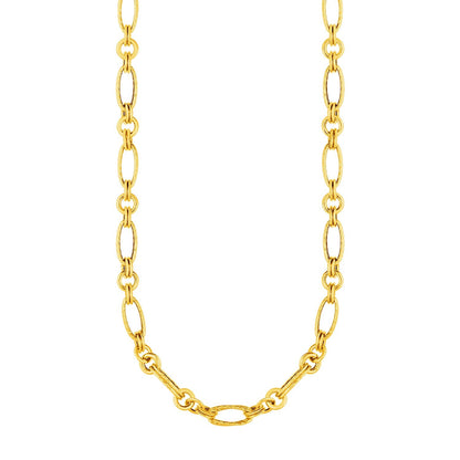 14k Yellow Gold Twisted and Polished Link Necklace by Bids.com