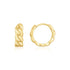 14K Yellow Gold Thick Curb Chain Huggie Hoop Earrings(4.2x12.4mm) - earrings