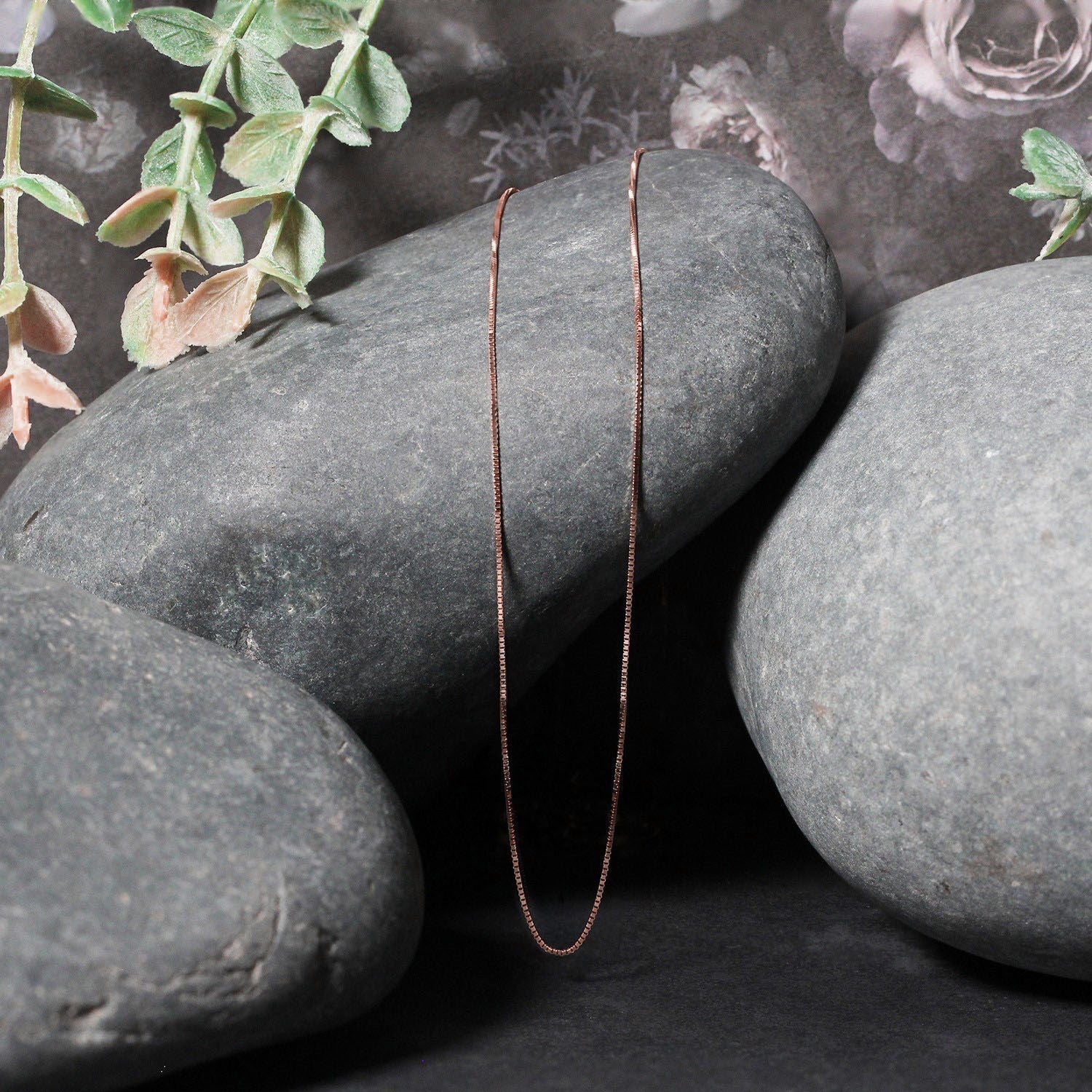14k Rose Gold Classic Box Chain 0.4mm by Bids.com