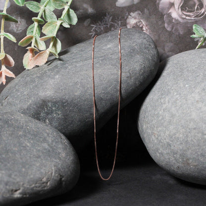 14k Rose Gold Classic Box Chain 0.4mm by Bids.com