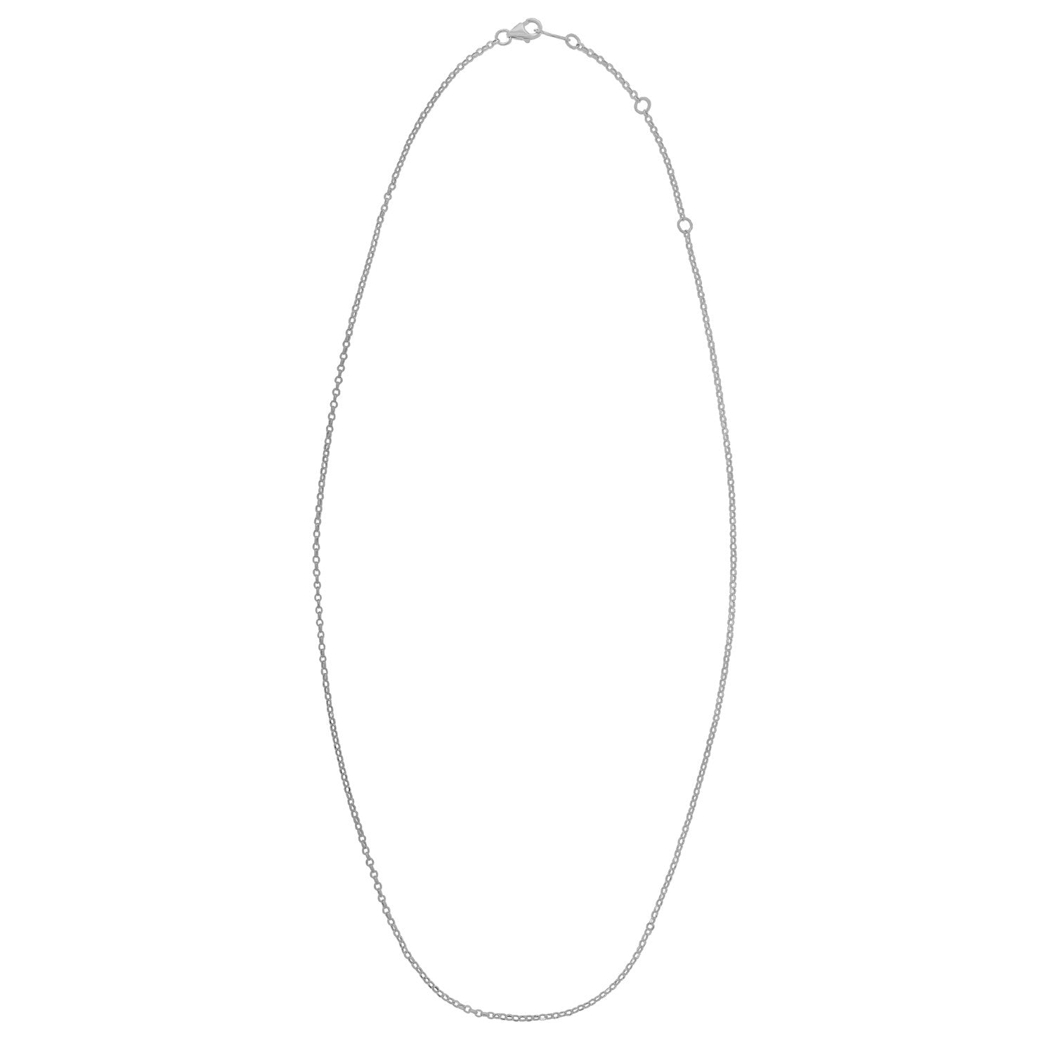 Double Extendable Cable Chain in 14k White Gold (1.40 mm) by Bids.com