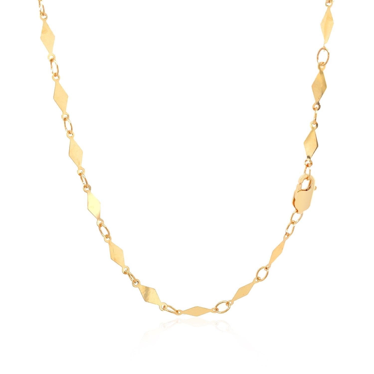 14K Yellow Gold Polished Diamond Motif Chain (3.0mm) by Bids.com