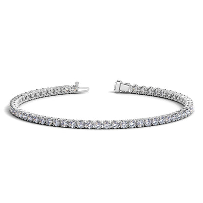 Lab Grown Round Diamond Tennis Bracelet in 14k White Gold (4 cctw F/G VS2/SI1) by Bids.com