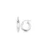 Sterling Silver Thick Polished Hoop Earrings with Rhodium Plating (2x20mm)