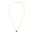 14k Yellow Gold 17 inch Necklace with Round Garnet - necklaces