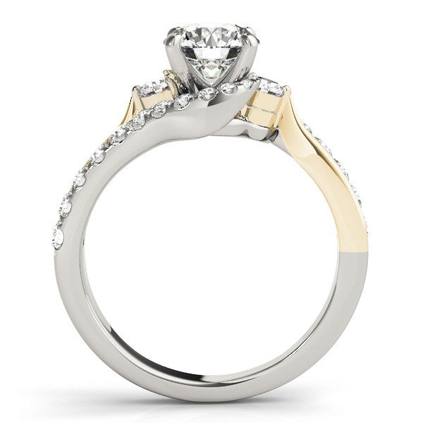 14k White And Yellow Gold Round Bypass Diamond Engagement Ring (1 1/2 cttw) by Bids.com
