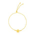 14k Yellow Gold Adjustable Paw Print Bracelet 