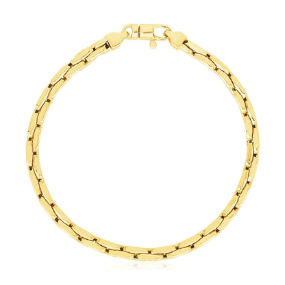 14k Yellow Gold High Polish Compressed Cable Link Bracelet by Bids.com