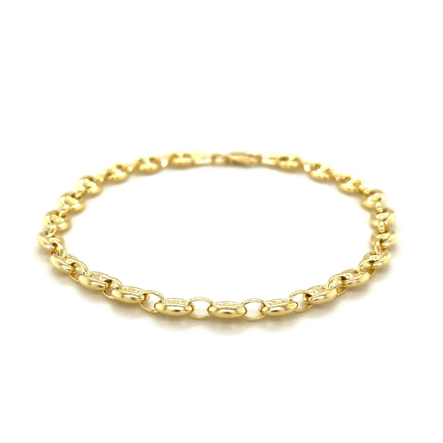 4.7mm 14k Yellow Gold Puffed Mariner Anklet by Bids.com