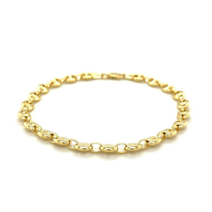 4.7mm 14k Yellow Gold Puffed Mariner Anklet by Bids.com