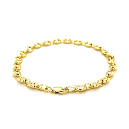 4.7mm 14k Yellow Gold Puffed Mariner Anklet by Bids.com