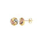 Love Knot Post Earrings in 14k Tri Color Gold - DestGlow