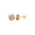 Love Knot Post Earrings in 14k Tri Color Gold by Avera Group