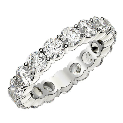 Round Cut Lab Grown Diamond Eternity Ring in 14k White Gold (3 cttw FG/VS2) by Bids.com