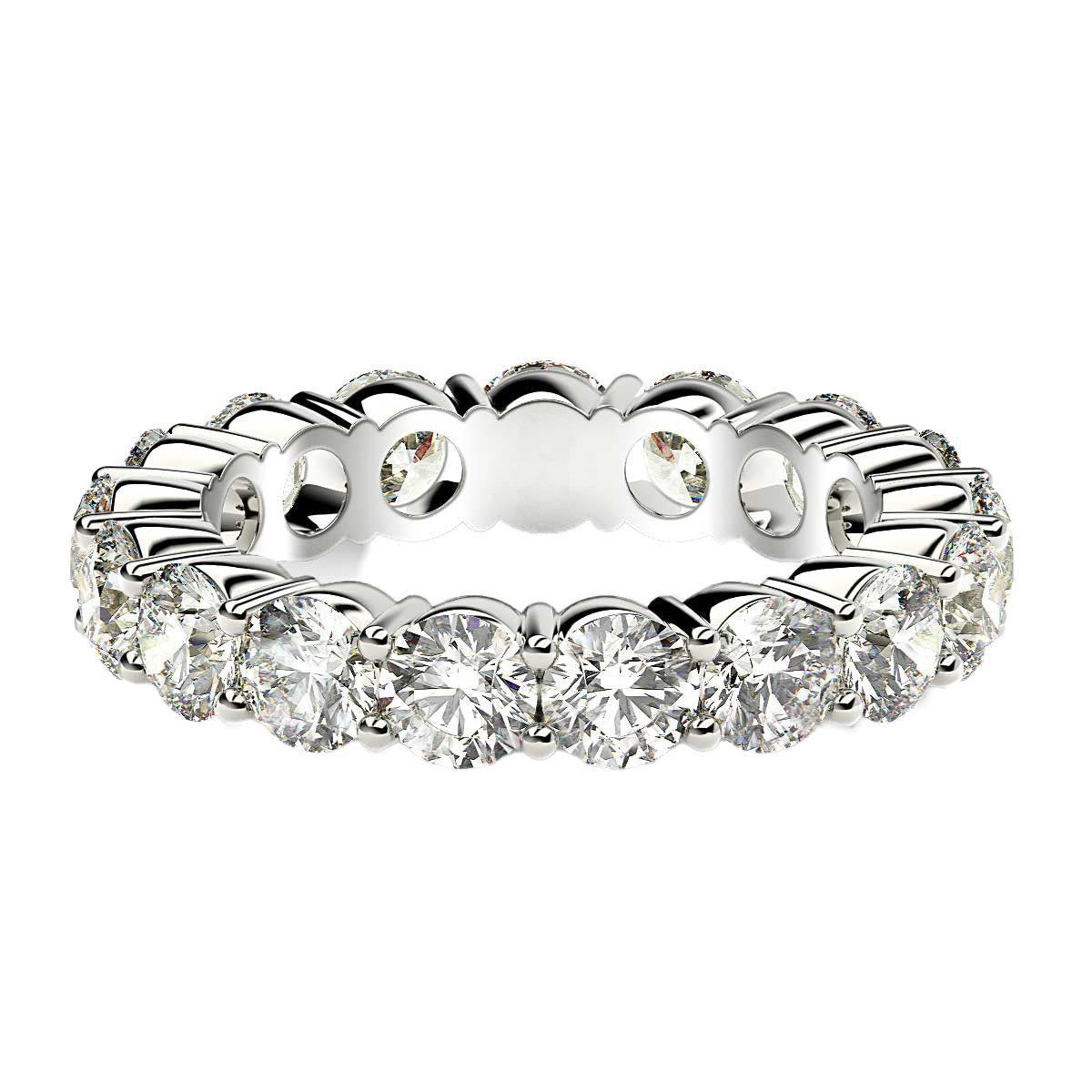 Round Cut Lab Grown Diamond Eternity Ring in 14k White Gold (3 cttw FG/VS2) by Bids.com