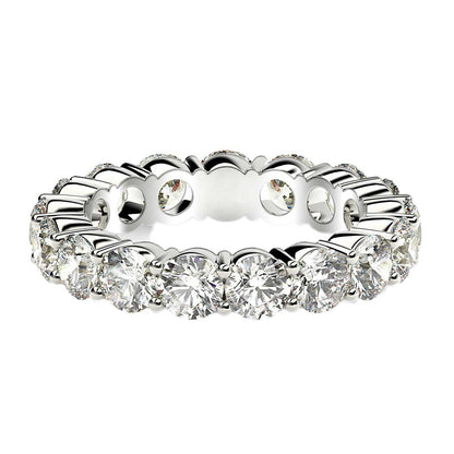 Round Cut Lab Grown Diamond Eternity Ring in 14k White Gold (3 cttw FG/VS2) by Bids.com