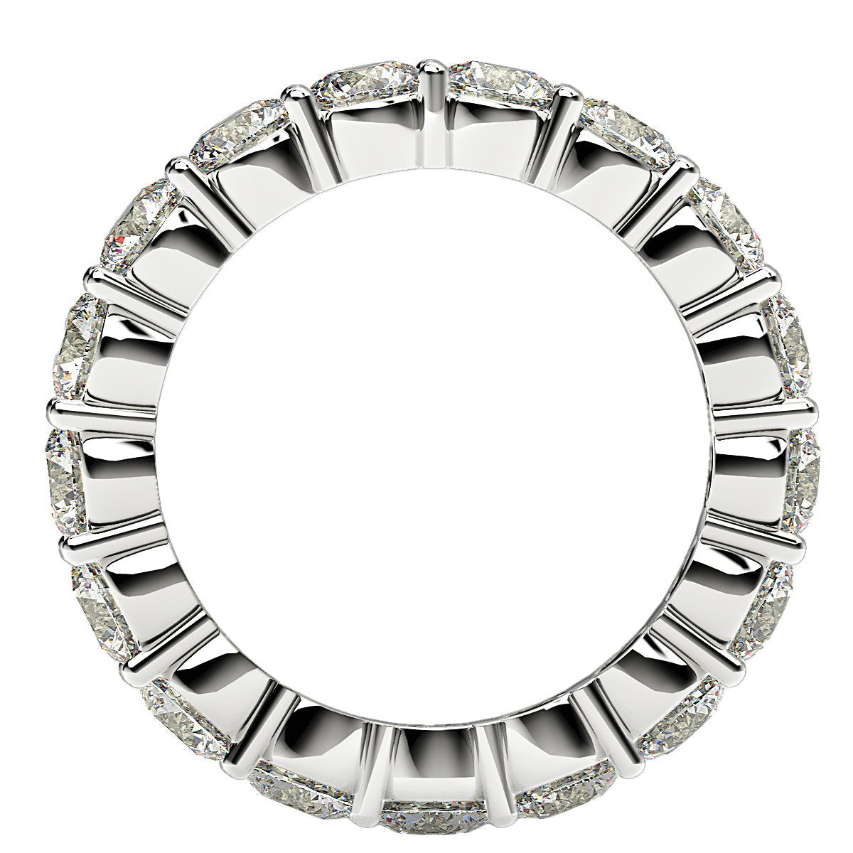 Round Cut Lab Grown Diamond Eternity Ring in 14k White Gold (3 cttw FG/VS2) by Bids.com