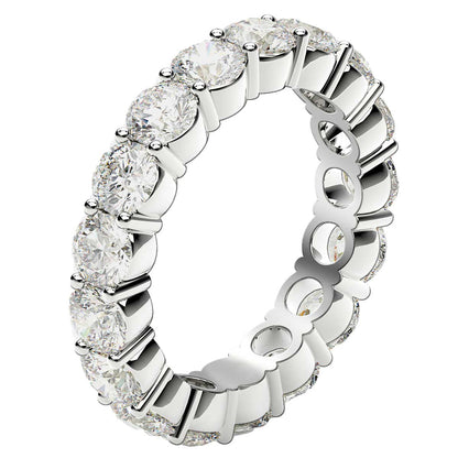 Round Cut Lab Grown Diamond Eternity Ring in 14k White Gold (3 cttw FG/VS2) by Bids.com