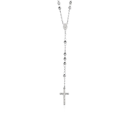 Rosary Chain and Large Bead Necklace in Sterling Silver - DestGlow