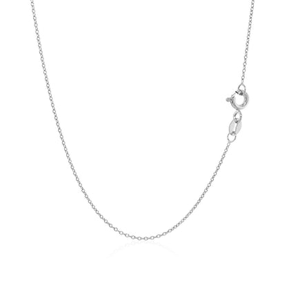 14k White Gold Oval Cable Link Chain (0.97 mm)