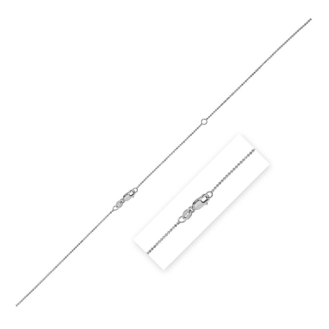 Double Extendable Bead Chain in 14k White Gold (1.00 mm) by Bids.com