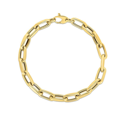 14k Yellow Gold French Cable Link Bracelet  (6.00 mm)  DestGlow