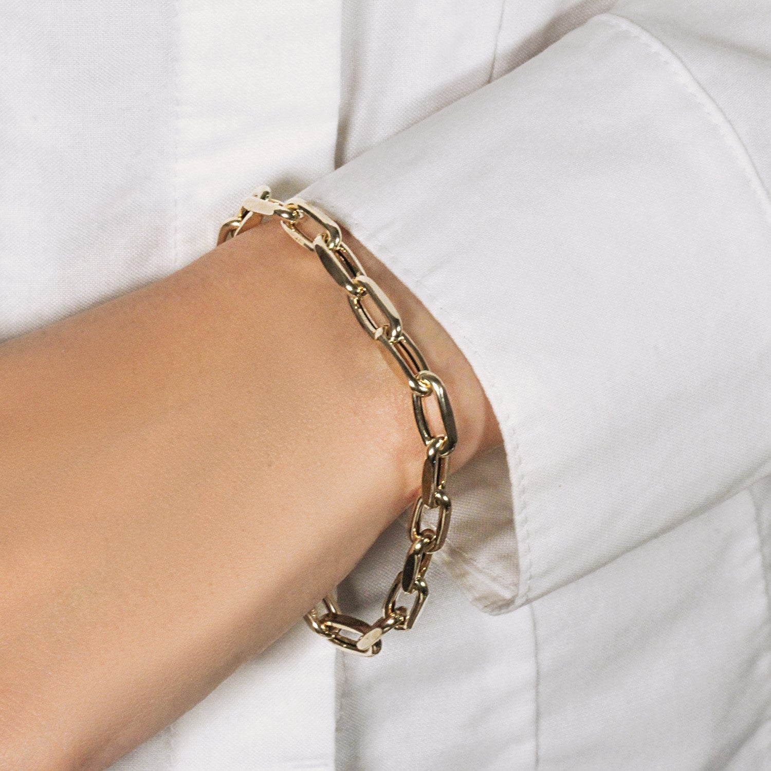 14k Yellow Gold French Cable Link Bracelet  (6.00 mm)  DestGlow