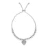 Adjustable Bead Bracelet with Round Charm and Cubic Zirconias in Sterling Silver by Avera Group