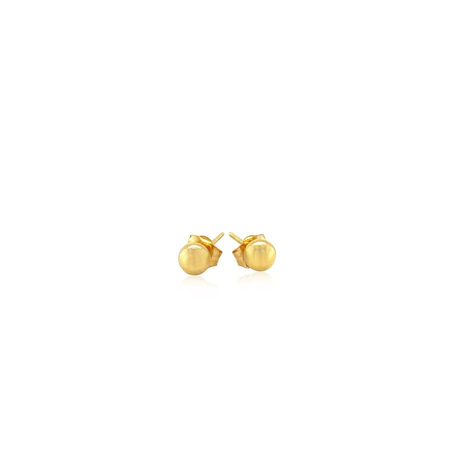 14k Yellow Gold Ball Style Stud Earrings (4.0 mm)  DestGlow