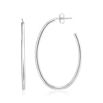 Sterling Silver Polished Oval Hoop Earrings - DestGlow