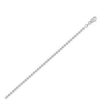 Moon Cut Bead Chain in 14k White Gold (2.50 mm) by Bids.com