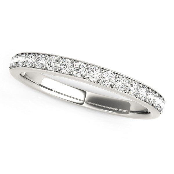 14k White Gold Prong Set Wedding Band with Diamonds (1/3 cttw) by Bids.com