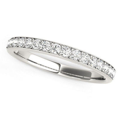14k White Gold Prong Set Wedding Band with Diamonds (1/3 cttw) by Bids.com