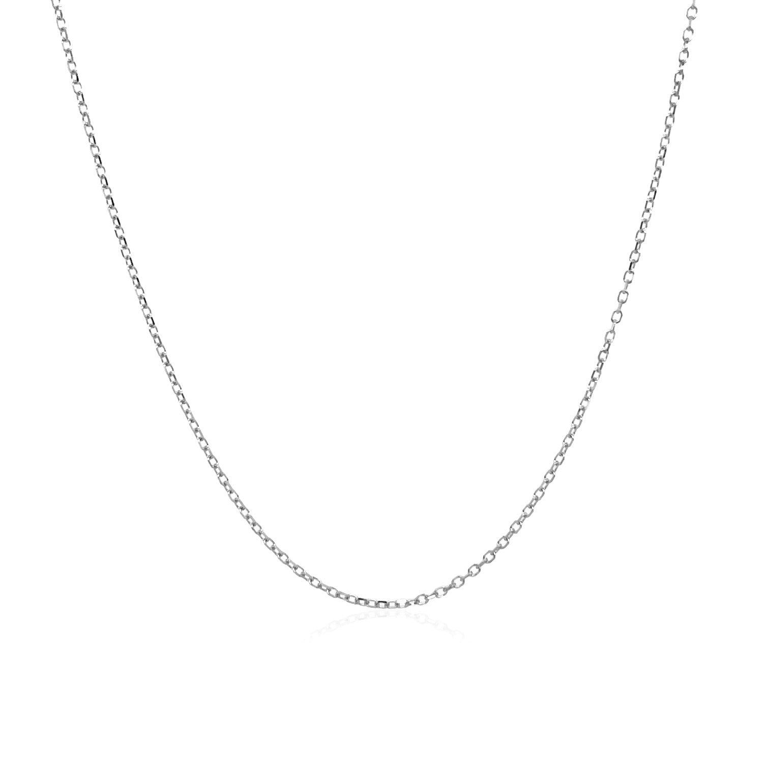 14k White Gold Diamond Cut Cable Link Chain 0.8mm by Bids.com