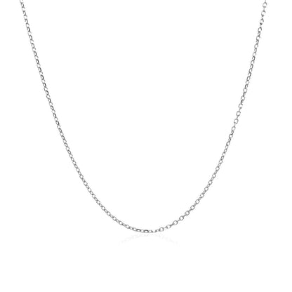14k White Gold Diamond Cut Cable Link Chain 0.8mm by Bids.com