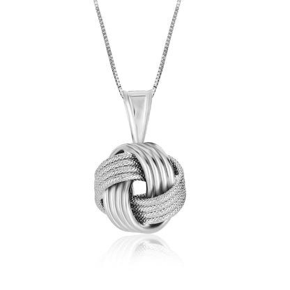 Sterling Silver Pendant with a Ridge Textured Love Knot Design by Bids.com