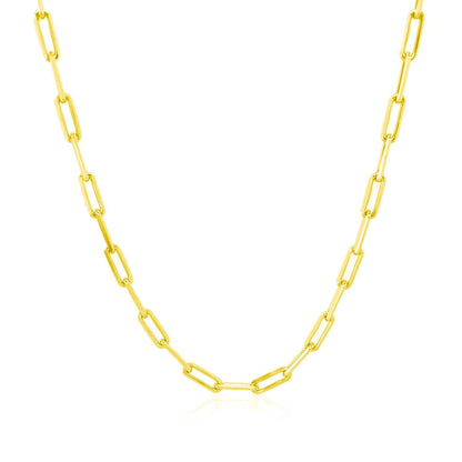 14K Yellow Gold Paperclip Chain (2.5mm) 