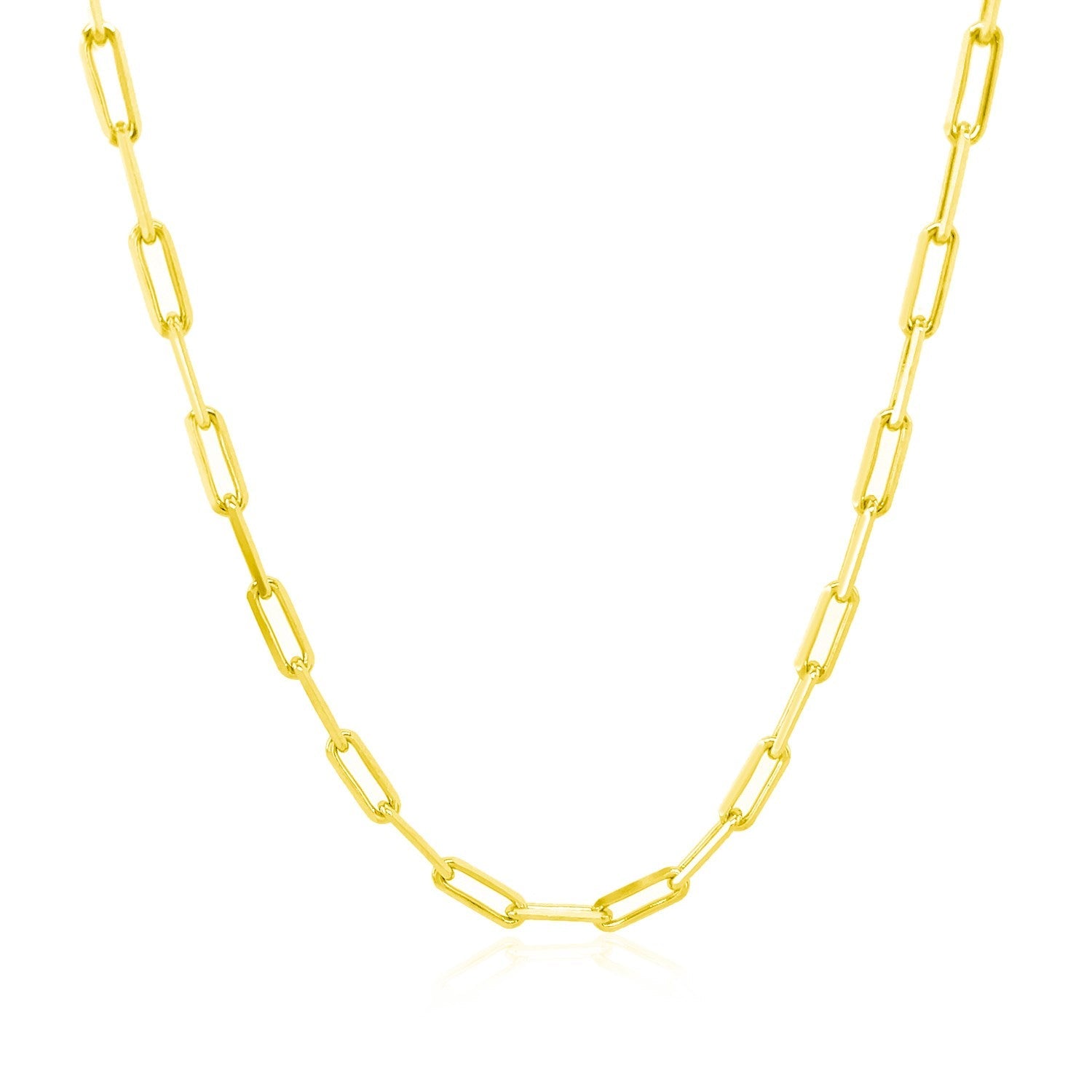 14K Yellow Gold Paperclip Chain (2.5mm) by Bids.com