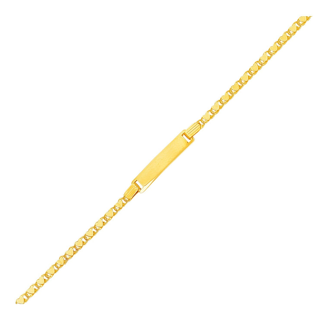14k Yellow Gold Childrens Heart Link ID Bracelet 
