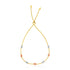 14k Tri-Color Gold Textured Oval Station Lariat Style Bracelet - bracelets