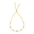 14k Tri-Color Gold Textured Oval Station Lariat Style Bracelet 