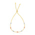 14k Tri-Color Gold Textured Oval Station Lariat Style Bracelet by Avera Group