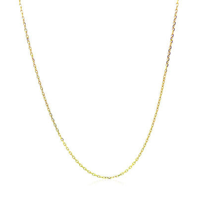 18k Yellow Gold Diamond Cut Cable Link Chain (0.80 mm) by Avera Group