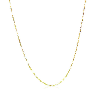 18k Yellow Gold Diamond Cut Cable Link Chain (0.80 mm) 