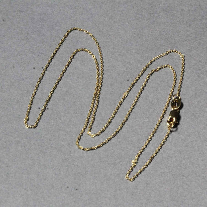 18k Yellow Gold Diamond Cut Cable Link Chain 0.8mm