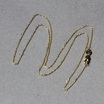 18k Yellow Gold Diamond Cut Cable Link Chain (0.80 mm) by Avera Group