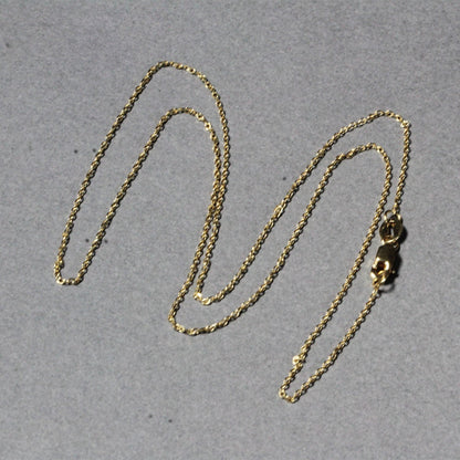 18k Yellow Gold Diamond Cut Cable Link Chain (0.80 mm) 