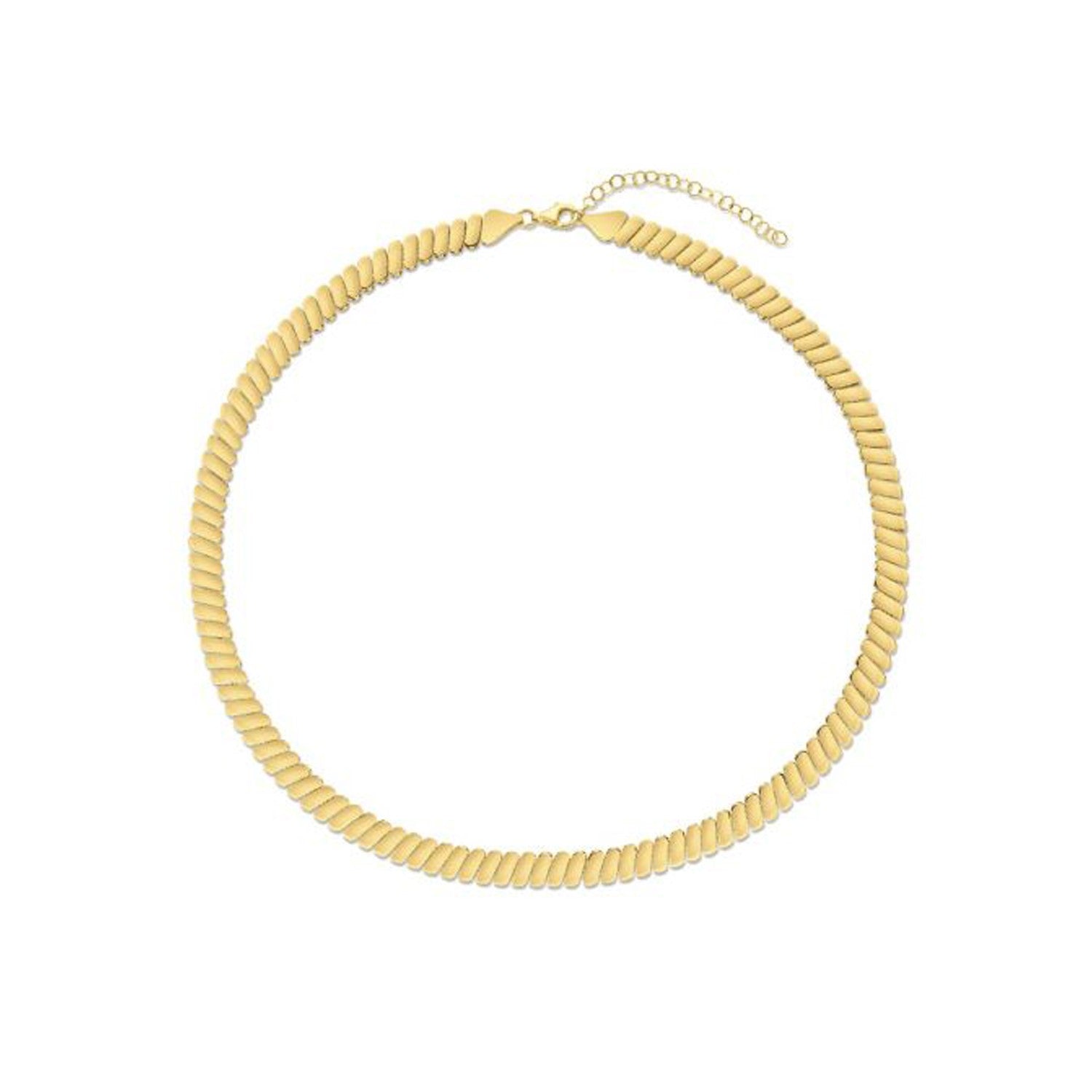 14k Yellow Gold Rib Link Necklace by Bids.com