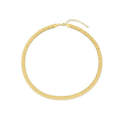 14k Yellow Gold Rib Link Necklace by Bids.com